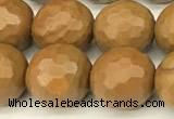 CWJ602 15 inches 8mm faceted round wooden jasper beads wholesale