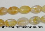 CYC01 15.5 inches 10*14mm oval yellow crystal quartz beads