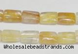 CYC08 15.5 inches 10*14mm rectangle yellow crystal quartz beads