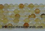 CYC101 15.5 inches 6mm round yellow crystal quartz beads