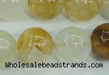 CYC107 15.5 inches 18mm round yellow crystal quartz beads