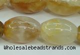 CYC125 15.5 inches 18*25mm rice yellow crystal quartz beads