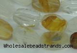 CYC126 15.5 inches 10*18mm faceted nuggets yellow crystal quartz beads