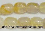 CYC15 15.5 inches 14*17mm drum yellow crystal quartz beads