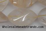 CYC205 15.5 inches 22*32mm twisted & faceted teardrop yellow quartz beads