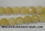 CYJ153 15.5 inches 10mm faceted round yellow jade beads wholesale