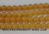 CYJ158 15.5 inches 4mm round yellow jade beads wholesale