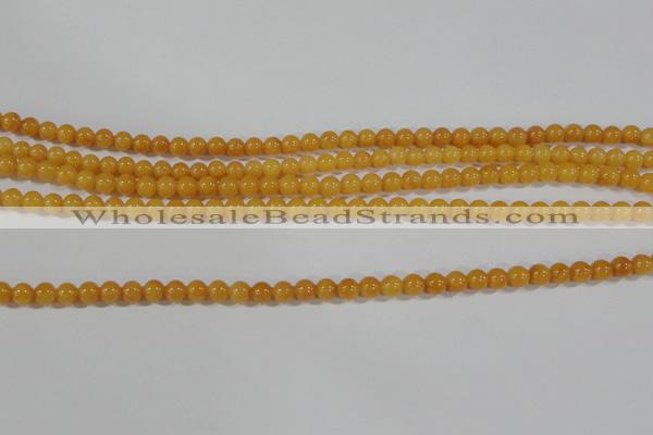 CYJ158 15.5 inches 4mm round yellow jade beads wholesale