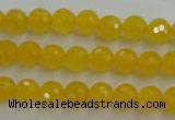 CYJ201 15.5 inches 6mm faceted round yellow jade beads wholesale