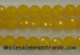 CYJ202 15.5 inches 8mm faceted round yellow jade beads wholesale