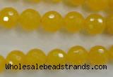 CYJ203 15.5 inches 10mm faceted round yellow jade beads wholesale