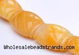 CYJ22 14*20mm flat drum yellow jade gemstone beads Wholesale