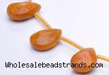 CYJ24 9*13mm faceted teardrop yellow jade beads Wholesale