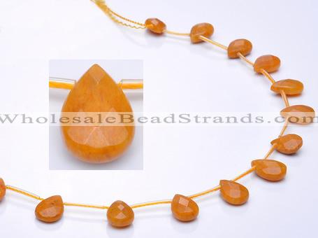 CYJ24 9*13mm faceted teardrop yellow jade beads Wholesale