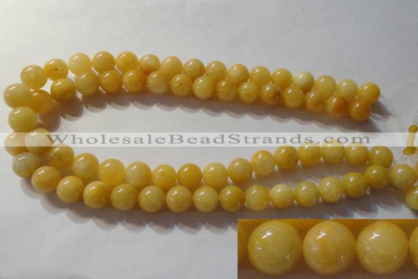 CYJ254 15.5 inches 12mm round yellow jade beads wholesale