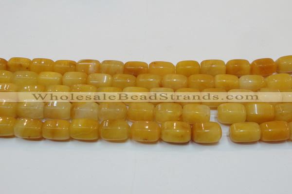 CYJ271 15.5 inches 10*14mm faceted tube yellow jade gemstone beads