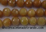 CYJ324 15.5 inches 10mm faceted round yellow jade beads wholesale