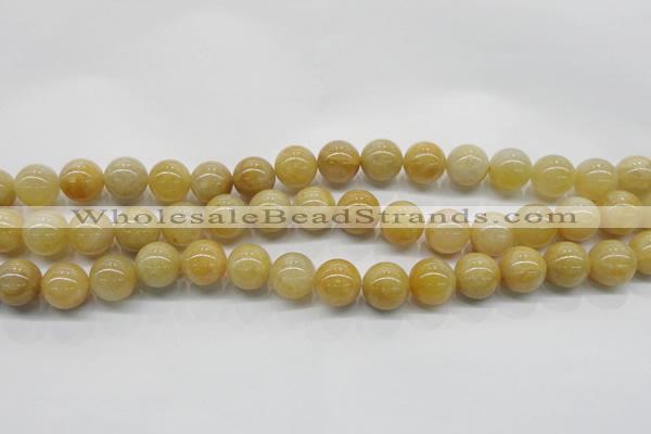 CYJ402 15.5 inches 8mm round yellow jade gemstone beads