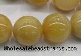 CYJ405 15.5 inches 14mm round yellow jade gemstone beads