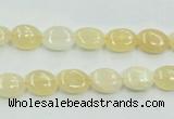 CYJ59 15.5 inches 8*10mm oval yellow jade gemstone beads wholesale