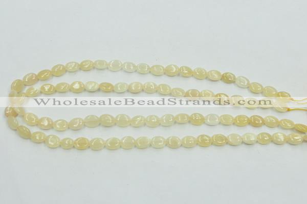 CYJ59 15.5 inches 8*10mm oval yellow jade gemstone beads wholesale