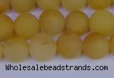 CYJ603 15.5 inches 10mm round matte yellow jade beads wholesale