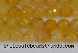 CYJ639 15.5 inches 6mm faceted round yellow jade beads wholesale