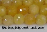 CYJ641 15.5 inches 10mm faceted round yellow jade beads wholesale