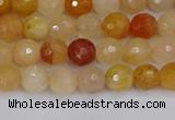 CYJ645 15.5 inches 4mm faceted round mixed yellow jade beads