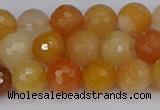 CYJ647 15.5 inches 8mm faceted round mixed yellow jade beads