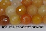 CYJ648 15.5 inches 10mm faceted round mixed yellow jade beads