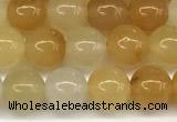 CYJ655 15 inches 4mm round yellow jade beads