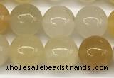 CYJ657 15 inches 8mm round yellow jade beads