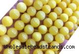 CYJ669 15 inches 10mm round dyed yellow jade beads wholesale