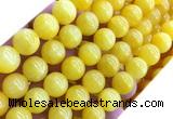 CYJ670 15 inches 12mm round dyed yellow jade beads wholesale