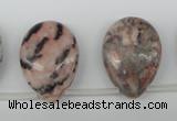 CZJ19 Top-drilled 18*25mm flat teardrop zebra jasper gemstone beads