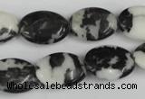 CZJ220 15.5 inches 13*18mm oval black & white zebra jasper beads