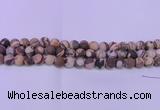 CZJ260 15.5 inches 4mm round matte zebra jasper beads