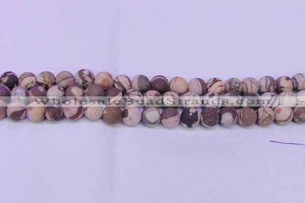 CZJ262 15.5 inches 8mm round matte zebra jasper beads