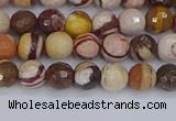 CZJ279 15.5 inches 6mm faceted round zebra jasper beads