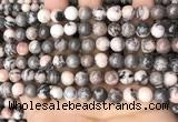 CZJ298 15.5 inches 8mm round pink zebra jasper beads wholesale