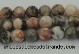 CZJ550 15.5 inches 4mm round pink zebra jasper beads wholesale