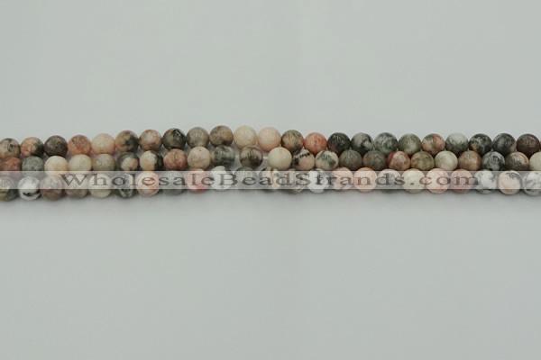 CZJ550 15.5 inches 4mm round pink zebra jasper beads wholesale