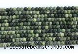 CZJ570 15.5 inches 4mm round green zebra jasper gemstone beads