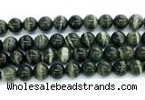 CZJ574 15.5 inches 12mm round green zebra jasper gemstone beads