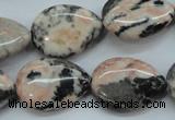 CZJ70 15.5 inches 18*25mm flat teardrop zebra jasper gemstone beads