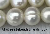 FWP100 15 inches 9mm - 10mm potato white freshwater pearl strands