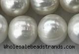 FWP115 15 inches 10mm - 11mm potato grey freshwater pearl strands