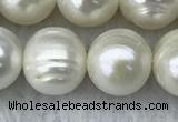 FWP123 15 inches 11mm - 12mm potato white freshwater pearl strands