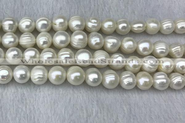 FWP123 15 inches 11mm - 12mm potato white freshwater pearl strands